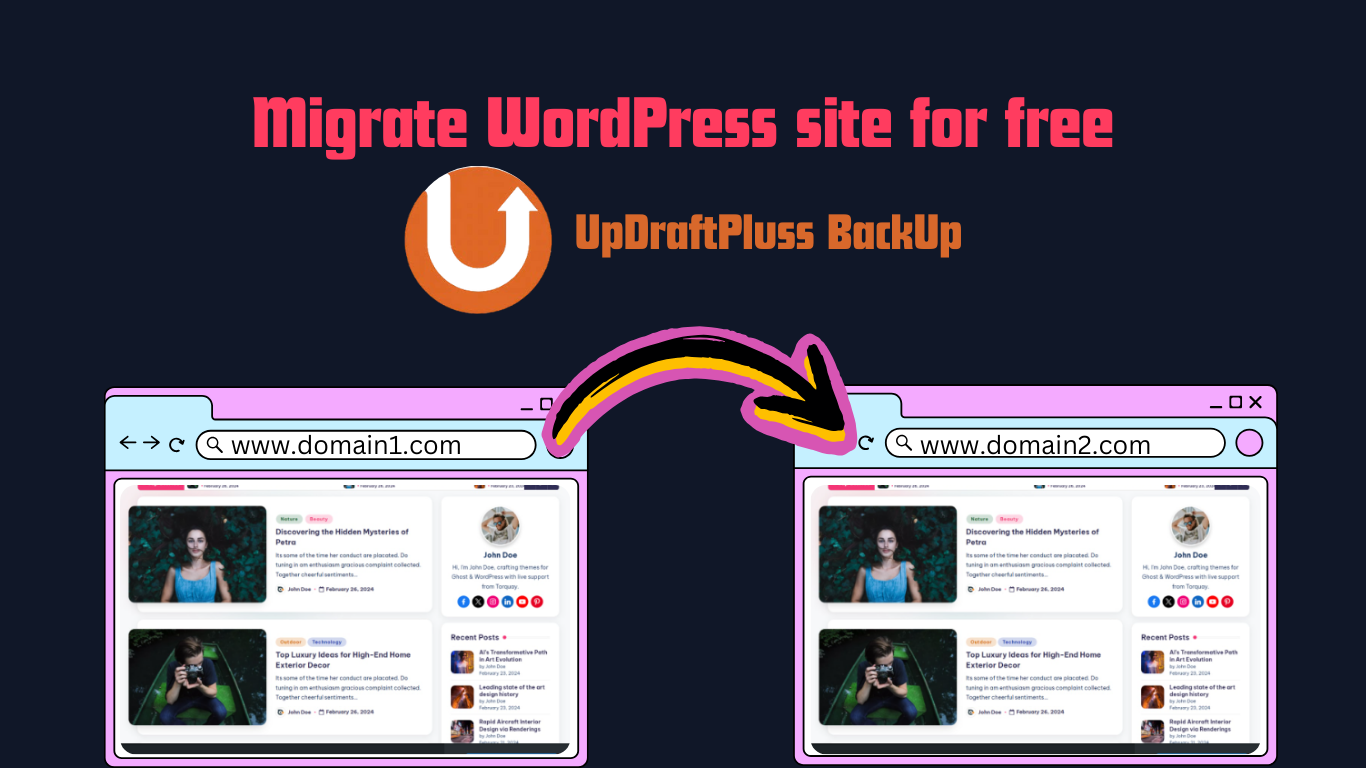 Read more about the article How to Migrate Your WordPress Website to a New Domain for Free Using Updraft Plus in 2024